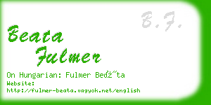 beata fulmer business card